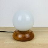 Opaline globe pine lamp from the 60s