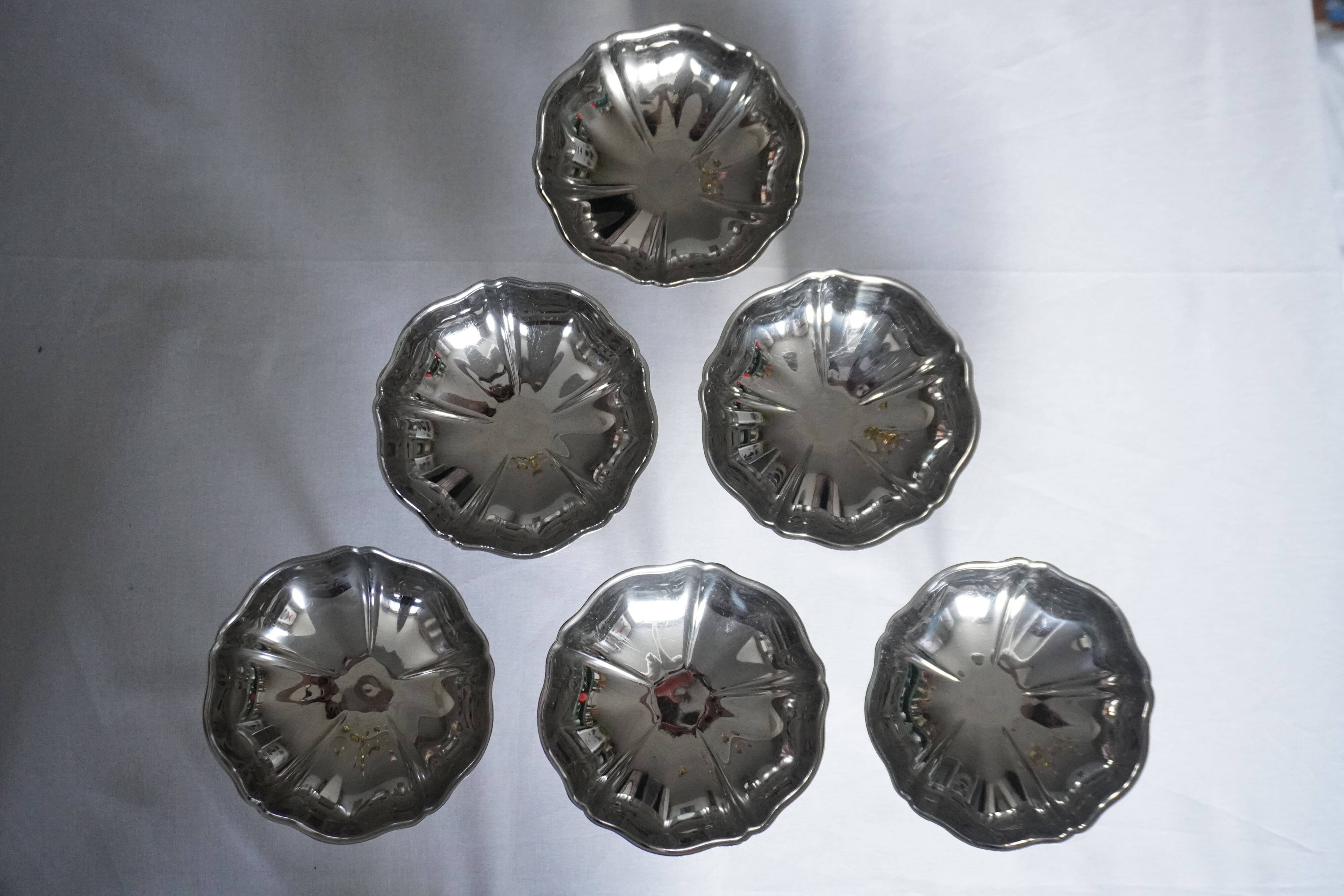 Lot de 6 coupes (à glace) en métal
