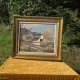 Vintage Oil Landscape Painting - Impasto Barn Scene