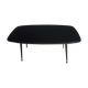 Black coffee table with Black glass plate 1960s
