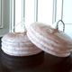 Pair of pink Clichy glass pendant lamps