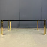 Peter Ghyczy style coffee table in brass and glass
