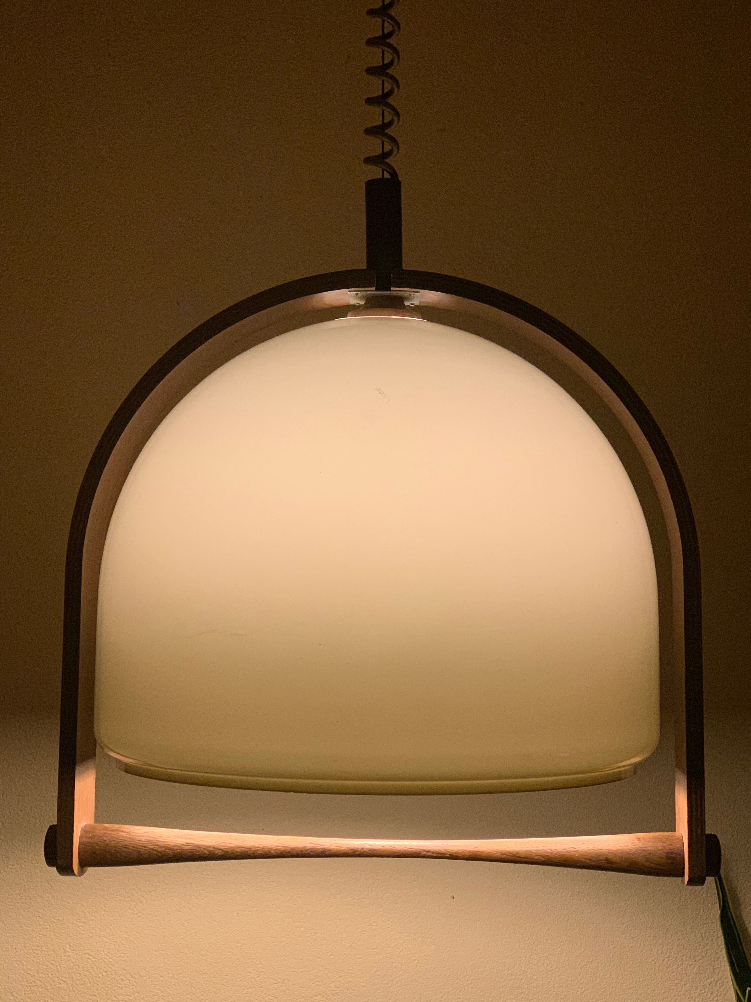 Temde Leuchten pendant lamp lucid and vintage teak
