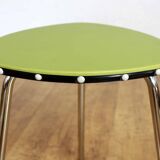 Tabouret vintage vert et chrome