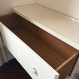 White room lancated three drawers details handles