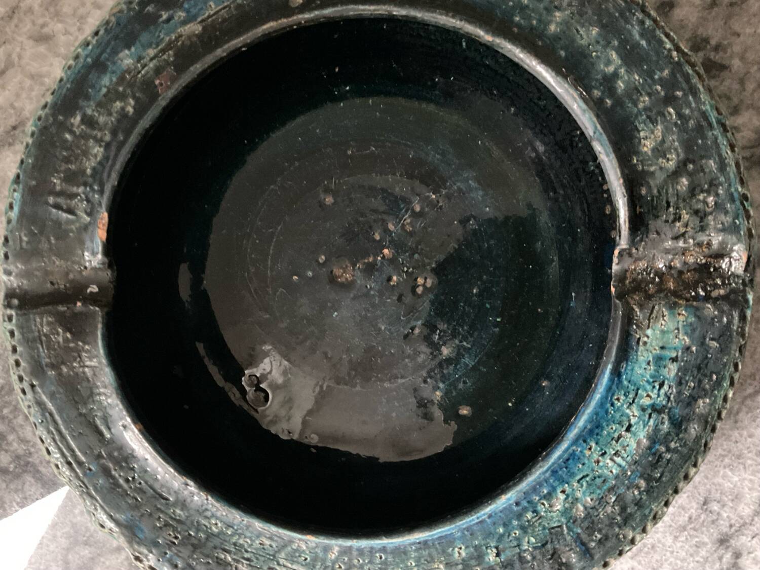 Large Bitossi-Aldo Londi ashtray in glazed ceramic