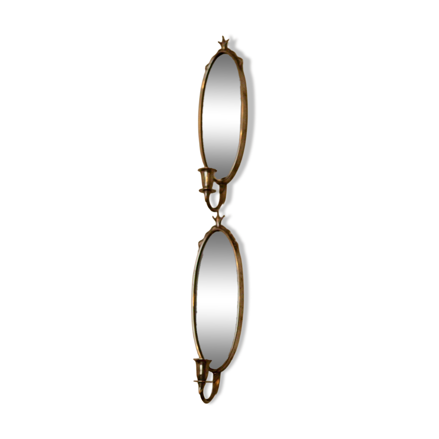 Pair of vintage mirror sconces in pewter by Svenskt Tenn
