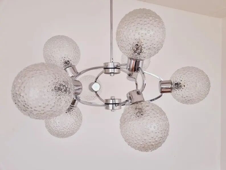Large Midcentury Galaxy Sputnik Chandelier, Germany, 1970s