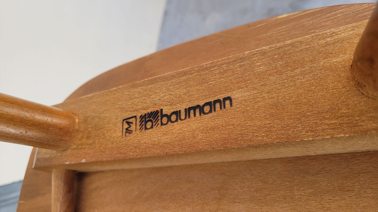 Series of 4 bistro chairs signed Baumann tacoma model 1950 vintage