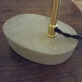 Opaline lampshade mounted on a concrete base