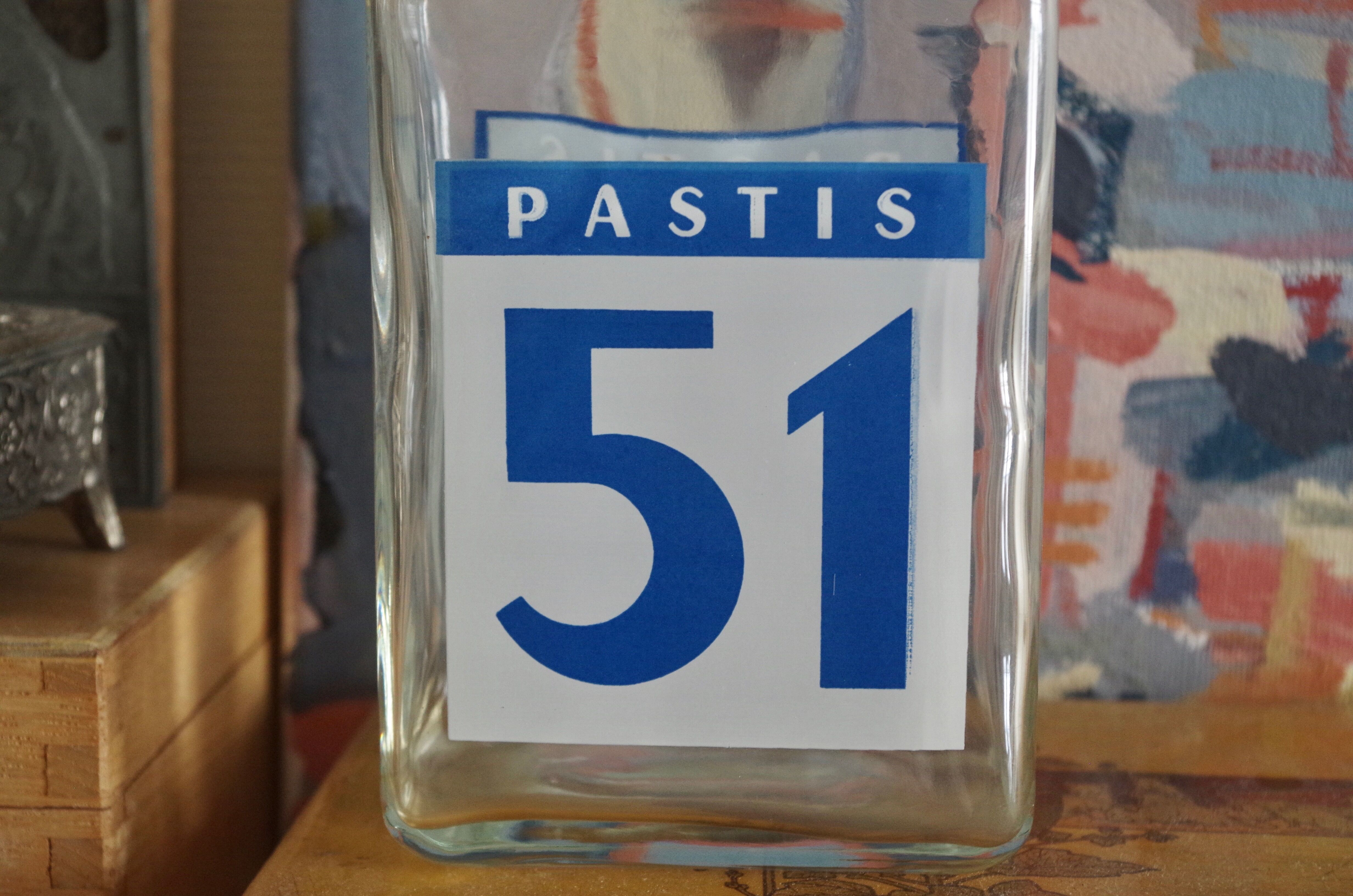 Vintage Pastis 51 retro advertising glass decanter