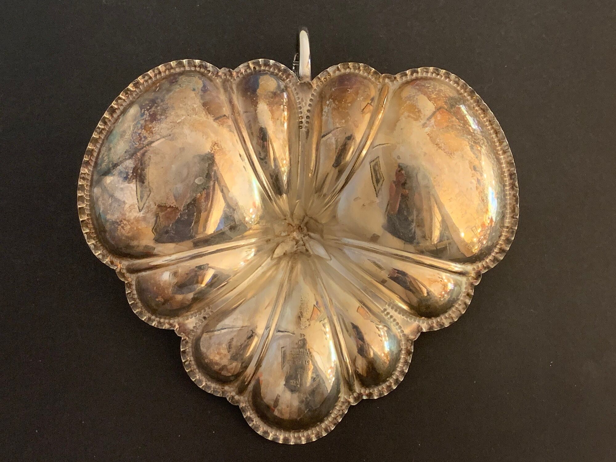 Walker Silver Metal Aperitif Dish - Sheffield Hall England Art Deco 1920