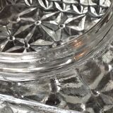 Square ceiling lamp structured glass / vintage 60s-70s