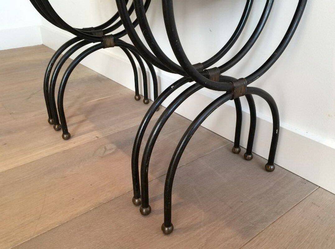 Nesting tables in ceramic and metal