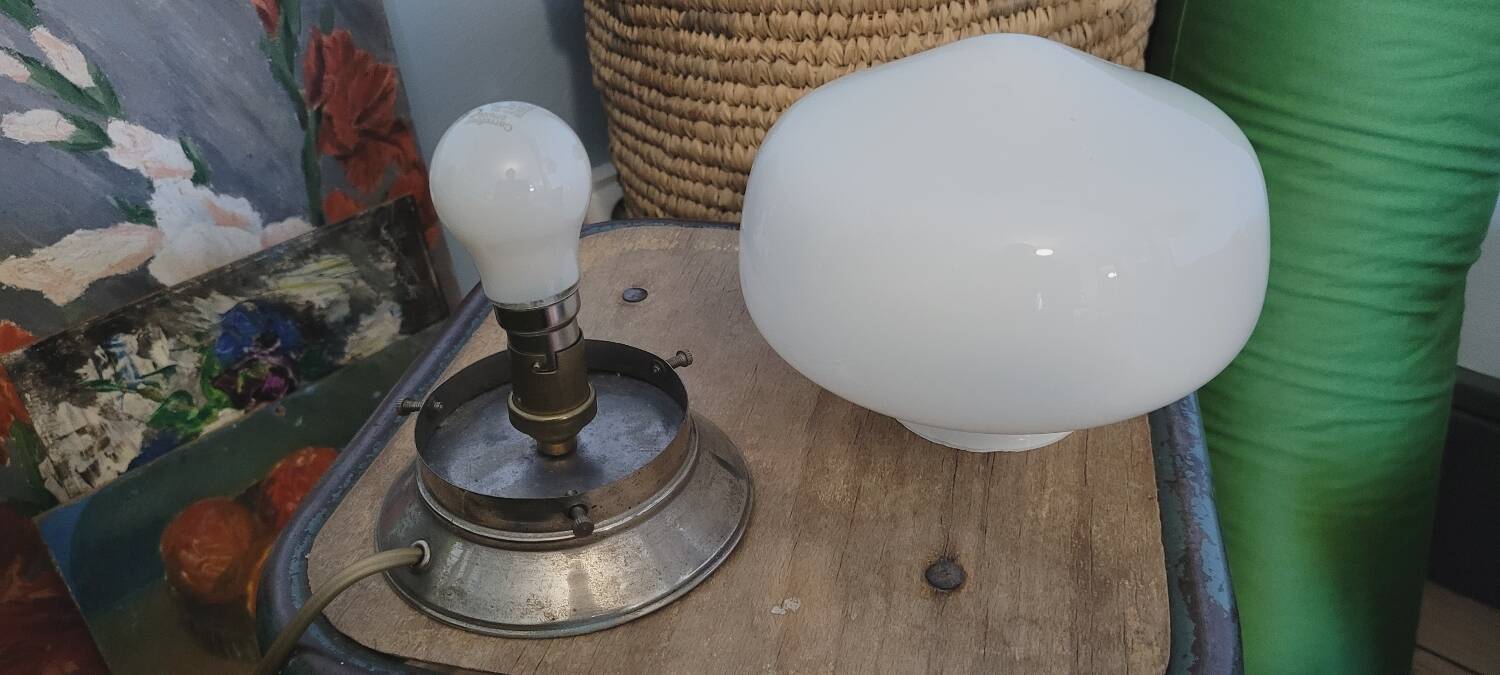 50s opaline table lamp