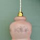 Vintage frosted pink glass pendant globe