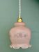 Vintage frosted pink glass pendant globe
