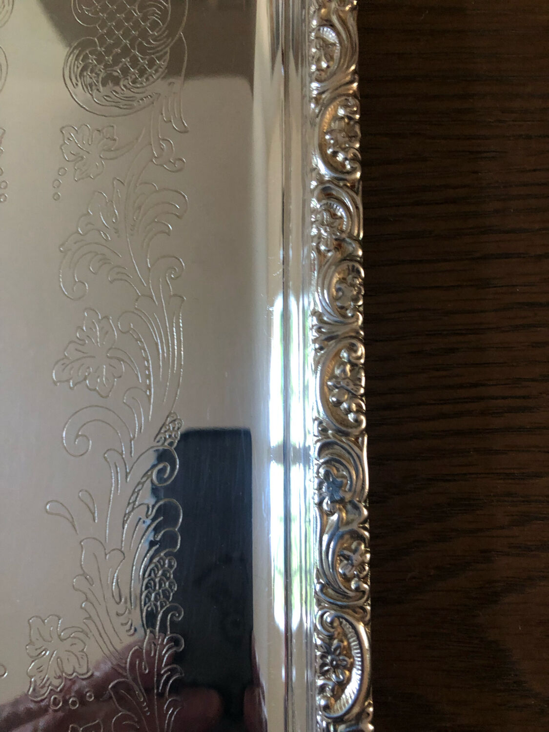 Silver metal cake dish