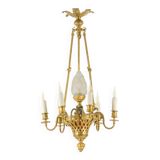 Louis XVI style chandelier in gilded bronze. Circa 1900.