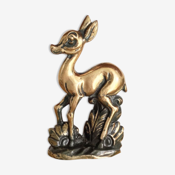 Vintage golden metal Bambi fawn statuette