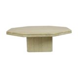 Vintage Octagonal Travertine Coffee Table 1970s Italian Design