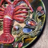 Assiette en barbotine langouste