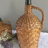 Vintage Dame-Jeanne duo and their rattan/wicker dresses