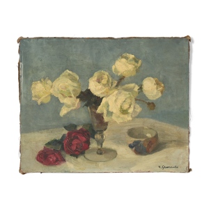 Huile sur toile Bouquet - fleurs
