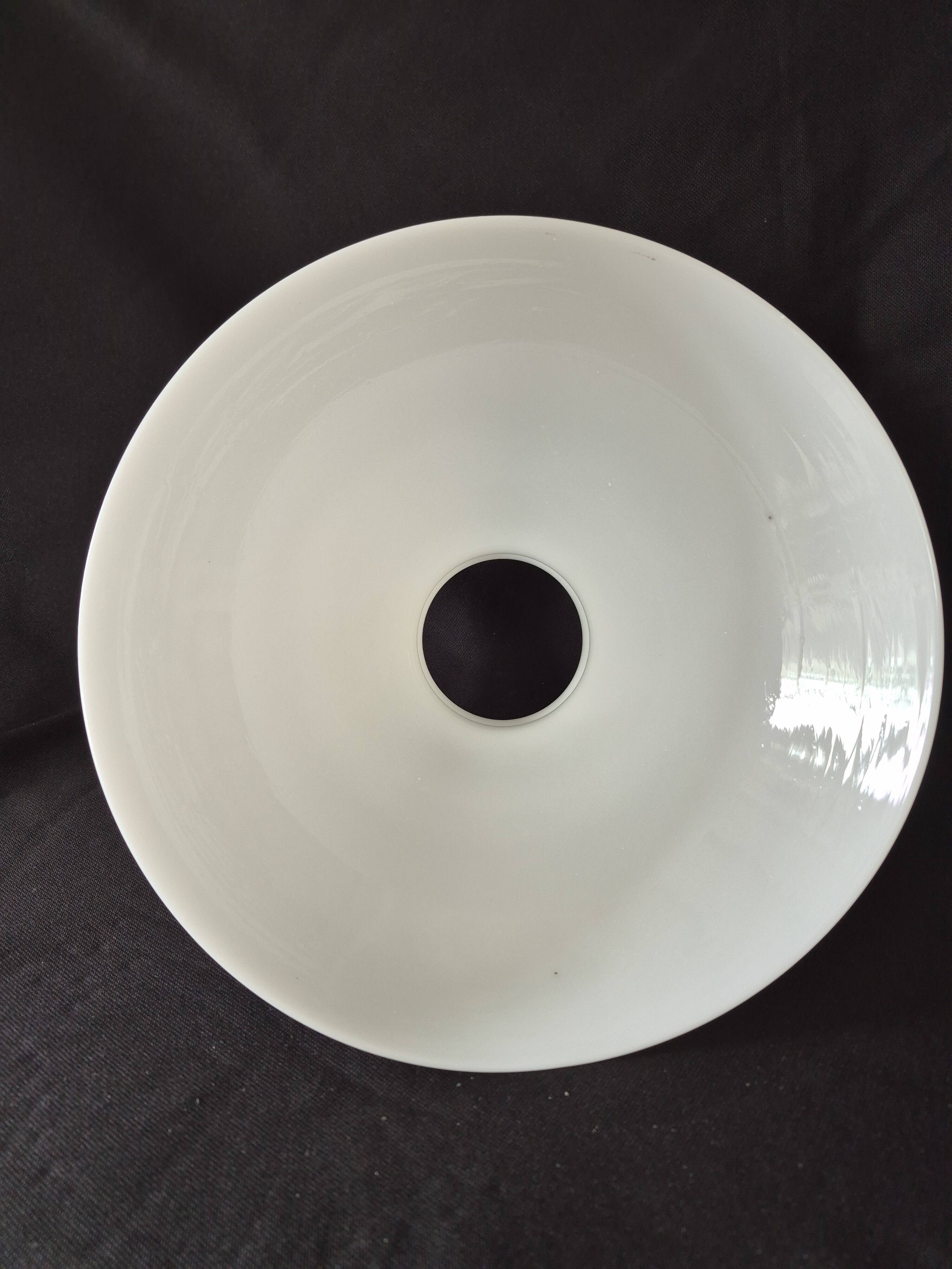 Large vintage white opaline lampshade suspension from the 1940s/50s Ø30cm