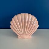 80's pink iridescent shell vase