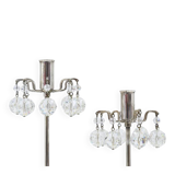 Silver-plated candlestick, faceted Swarovski crystals, Austria, 1960s