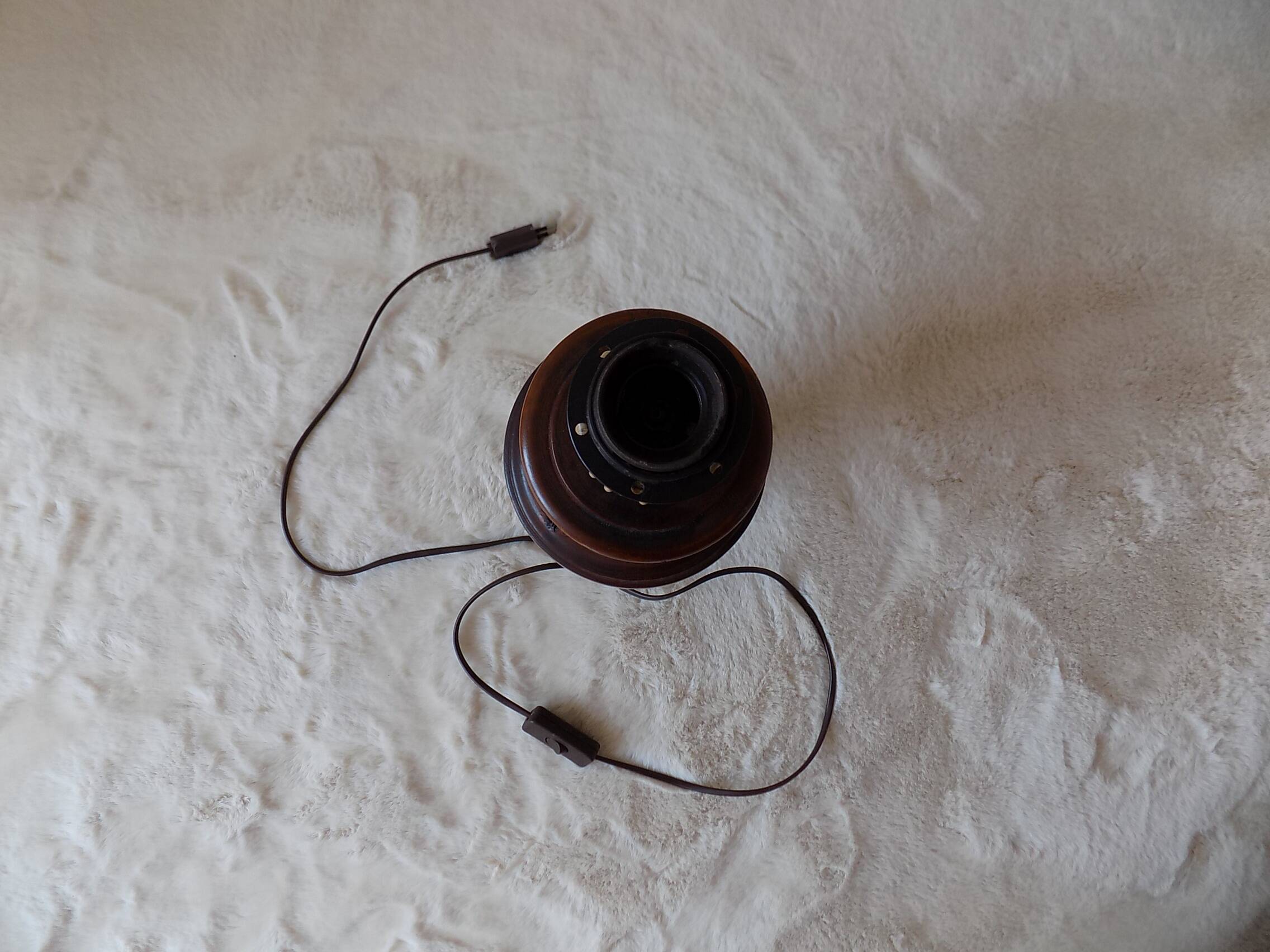 lampe de sol vintage pied en bois tourné