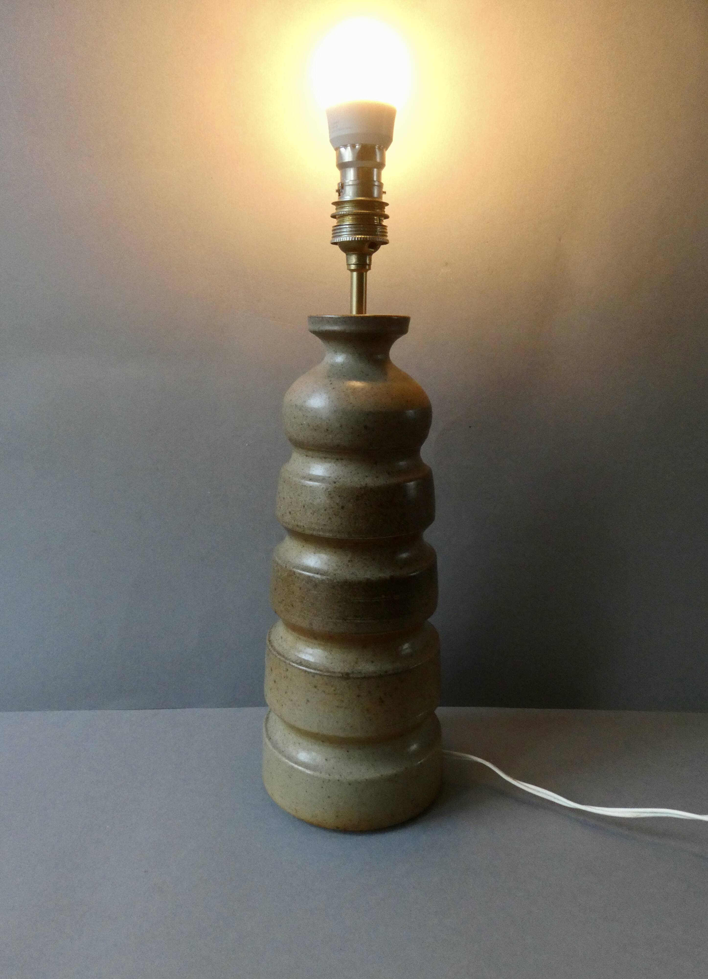 Large stoneware lamp base, signed Jean-Luc Noël, 1980s-90s