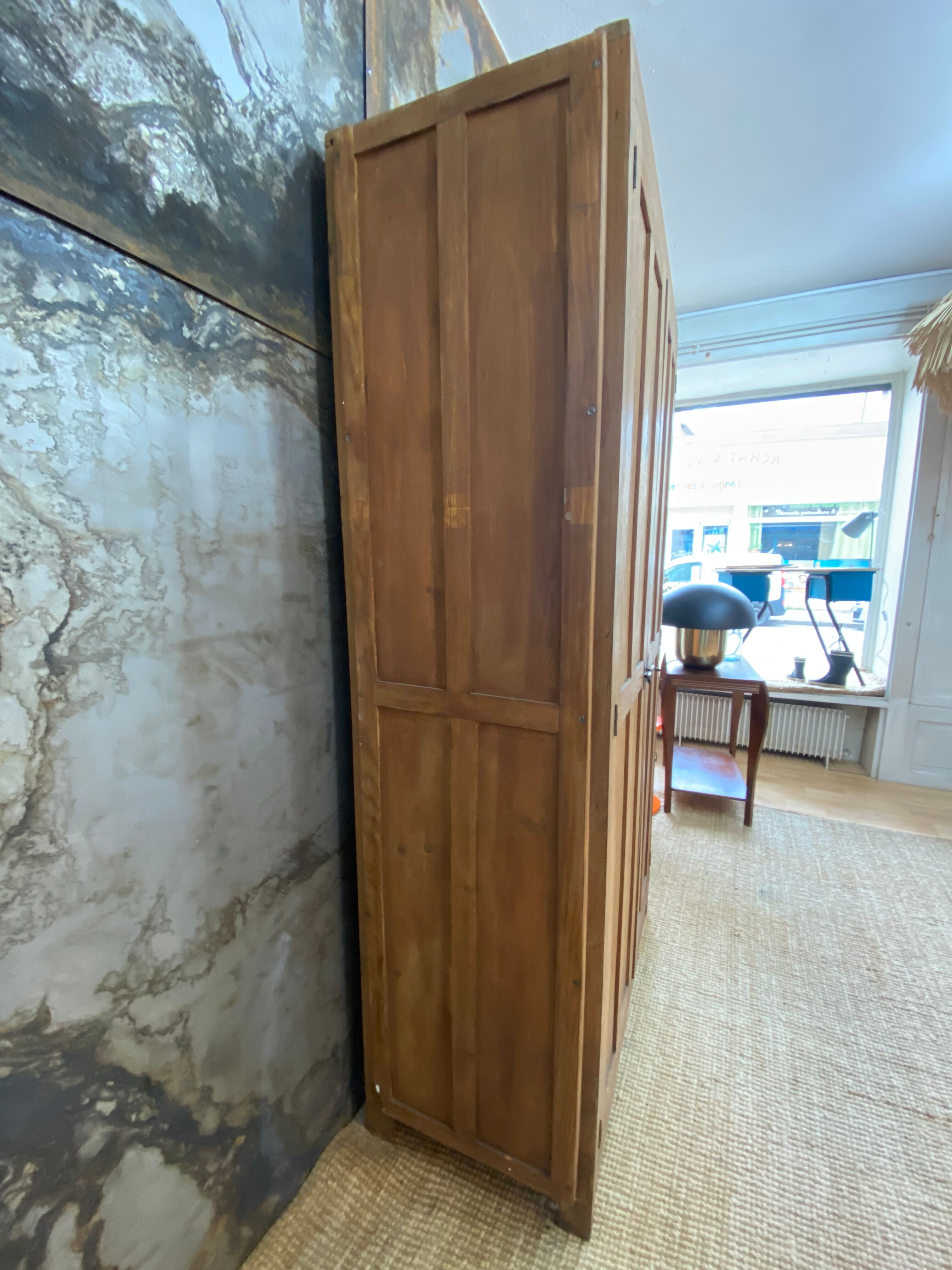Antique Parisian wardrobe in solid pine