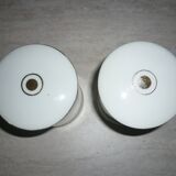 2 pots à pharmacie d'apothicaire anciens en porcelaine 14X9