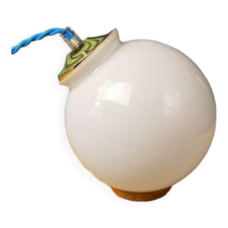 Small white globe table lamp