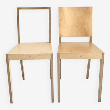Paire de chaises "Plywood" de Jasper Morrison, Vitra, 1988