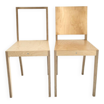 Paire de chaises "Plywood" de Jasper Morrison, Vitra, 1988