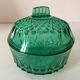 Vintage Arcoroc mint green cut glass sugar bowl or sweet jar