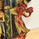 Balinese wall panel carved wood gilded polychrome dragon procession