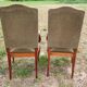 Pair of Louis X V style armchairs in green velvet