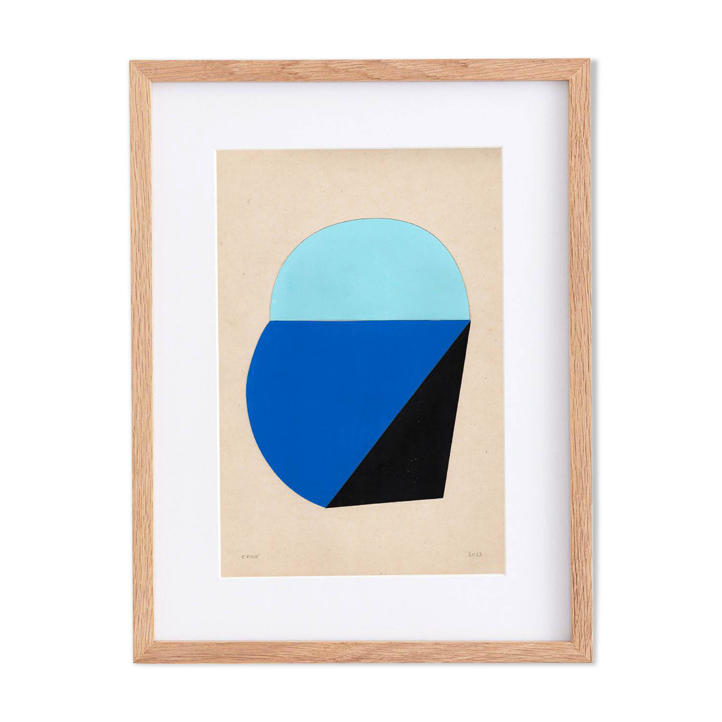 collage on old paper - JAC - signed Eawy