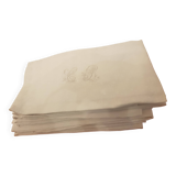 Set of 9 vintage monogrammed linen napkins