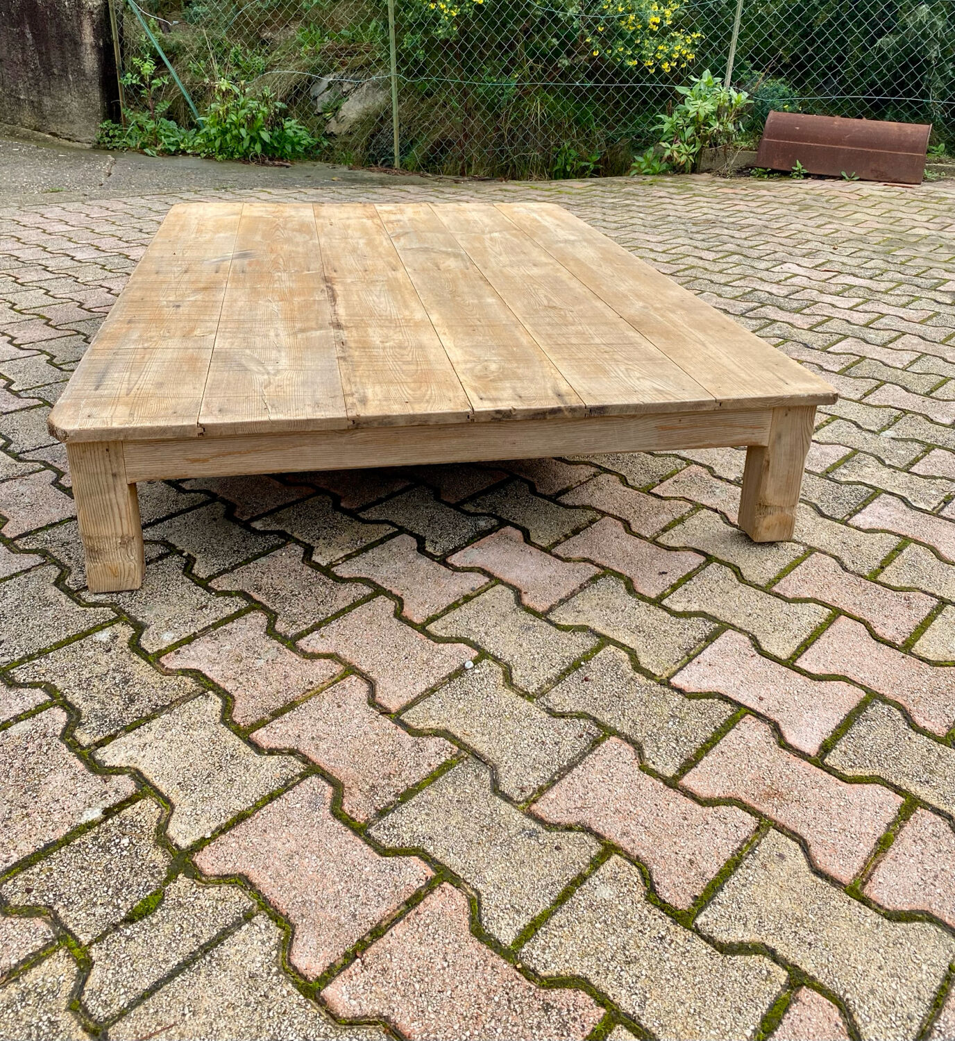 Natural wood coffee table