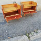 Pair of vintage bedside tables 1 flap