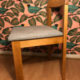 Pair of chairs in beech 60s / 70s