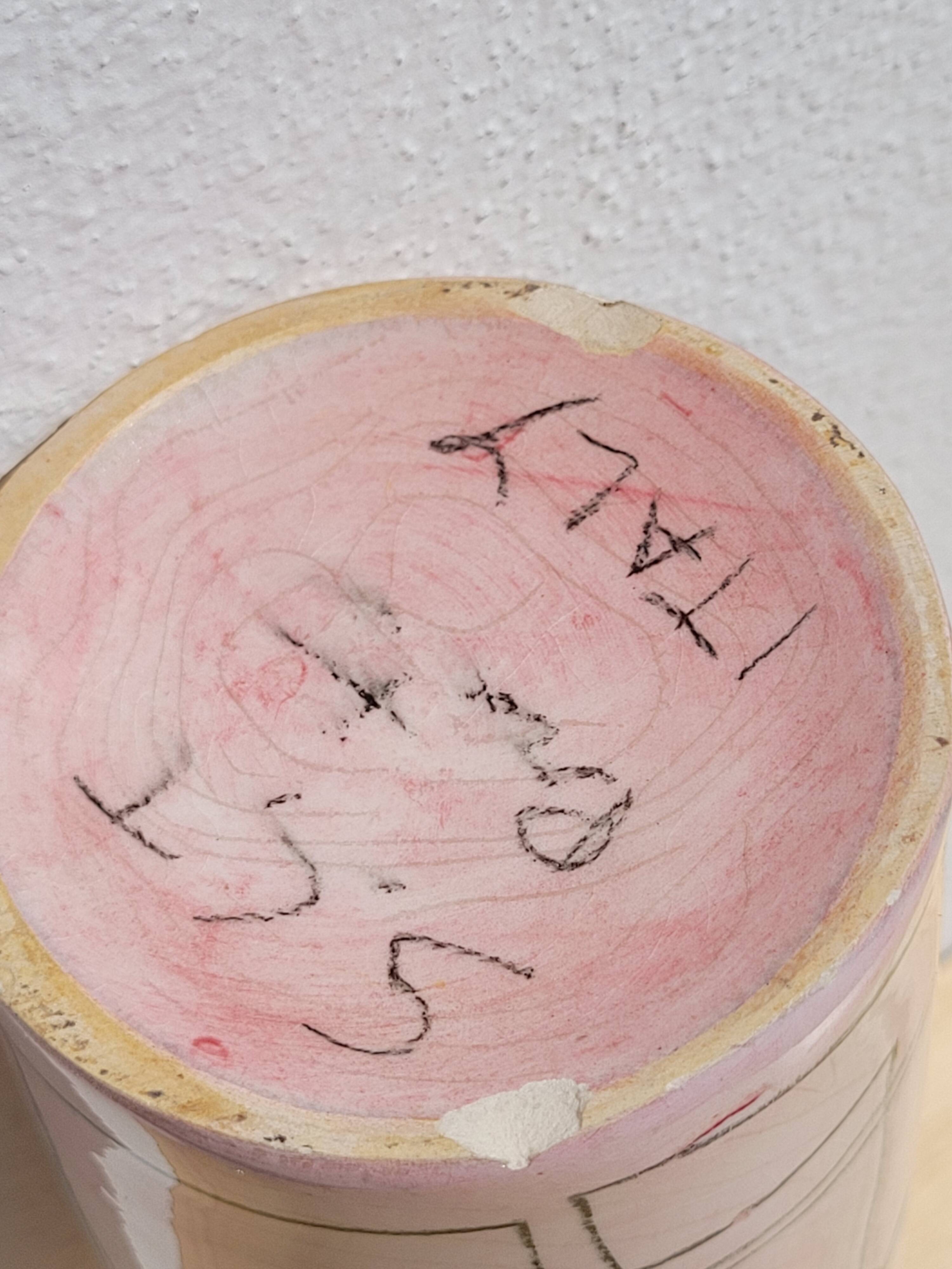 Pink soliflore vase bottle Sct Prato Italy