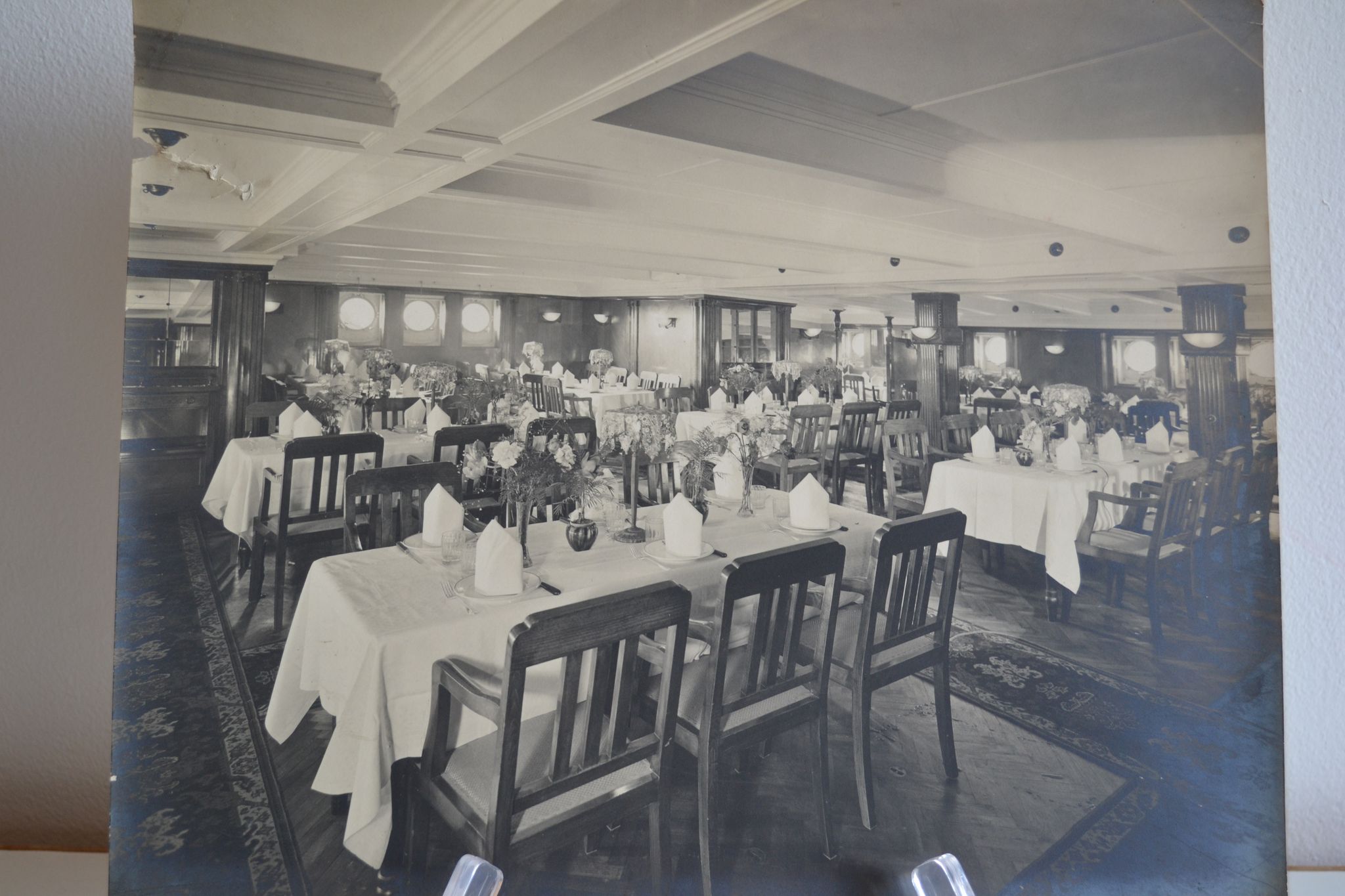 Photo argentique salle de paquebot vers 1930