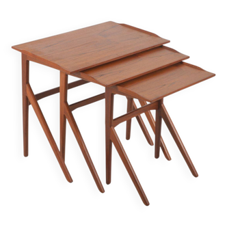 Set of 3 Danish nesting tables in teak, 1960s