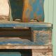 Banc repose-pieds patiné